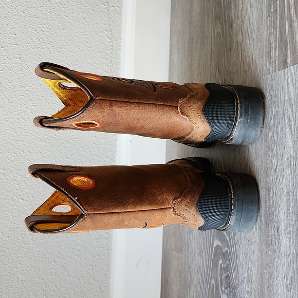 CODY JAMES BOYS SKULL WORK BOOTS - BROAD SQUARE TOE Size 1 D - Picture 4 of 8